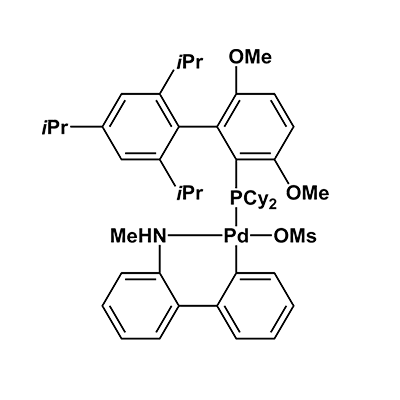 Methanesulfonato(2-dicyclohexylphosphino-3,6-dimethoxy-2′,4′,6′-tri-i-propyl-1,1′-biphenyl)(2′-methylamino-1,1′-biphenyl-2-yl)palladium(II)(BrettPhos Pd G4)